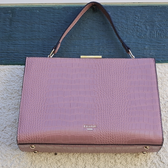 Dune London Handbags - Dune London light pink croc faux leather top handle bag